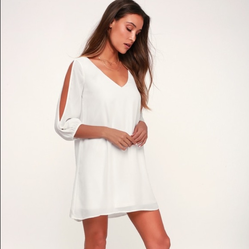 Lulus White Long Sleeve Dress